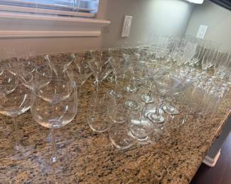 Lots of wine glasses, Ridel too...