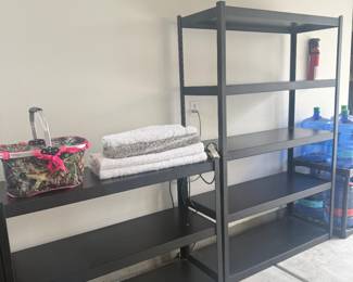 Black Garage Shelving Units - mint condition
