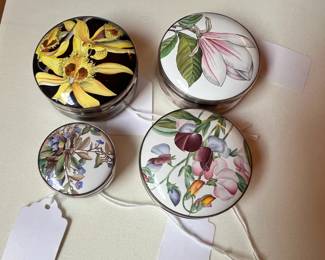 Collection of small enamel boxes