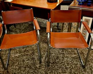 Leather bauhaus chairs