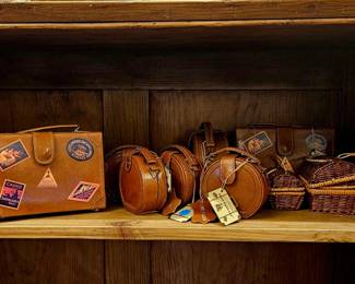 Mini leather suitcases