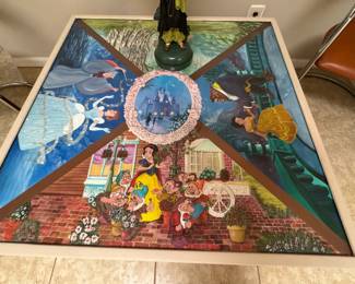 Hand Painted coffee table, one of a kind.