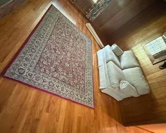 Loveseat; area rug