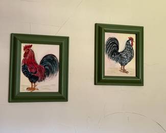 Roosters - As legend has it, if a rooster would come into your kitchen it would bring you good luck and good fortune.