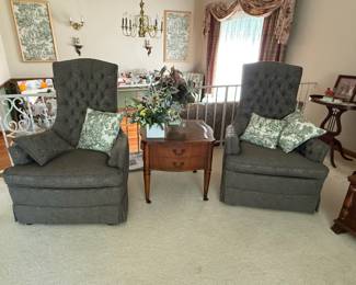 Matching Green Cloth Chairs
