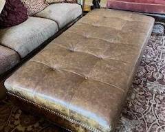 large upholstered leather ottoman coffee table
