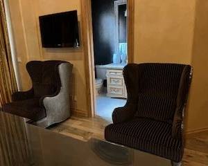 brown wing chairs