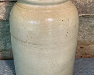 White Stoneware Crock Jar