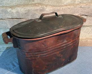 Copper Wash Boiler with Lid