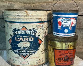 Advertising Lard Tins Incl. Washington MO. & Lee Summit, MO