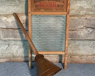 National Glass Washboard and Laundry Plunger