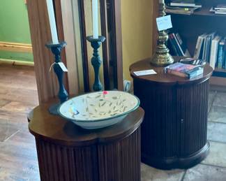 Candlesticks, lamps, side tables