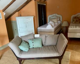 Cute sofa , wicker wardrobe, wicker twin beds