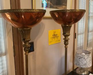 pair of antique floor lamps