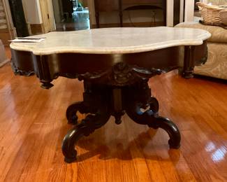 Victorian coffee table with marble top