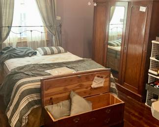Iron headboard and mattress