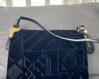 Cut velvet handbag