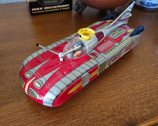 Ship Space toy 1970 Astronef Electronique tin spaceship