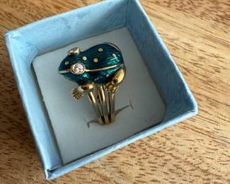 18k enamel & diamond ring