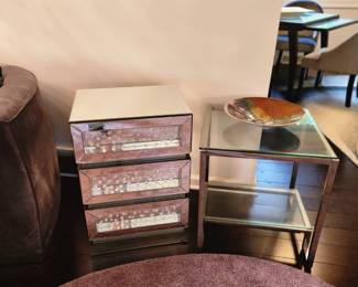 Mirrored 3 drawer stand and table