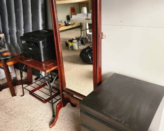 Mirror and file cabinet
