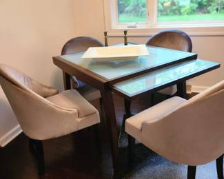 Glass table and 4 chairs