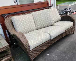 Outdoor wicker sofa