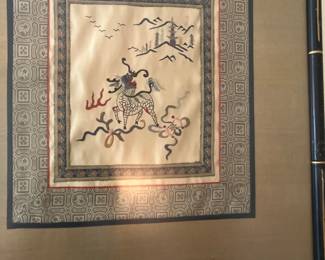 #93 $150.00 Embroidery Chinese silk set of 2 - 20x18