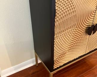 #46 $195.00 Gold painted & black console 32x30x13