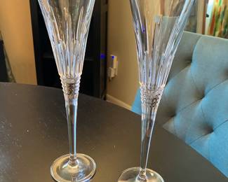 Two Waterford crystal flutes