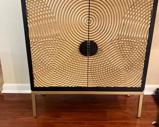 #46 $195.00 Gold painted & black console 32x30x13