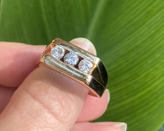 #A - $1450 - 0.96 ctw men ring stamped 14kt. 9.3 grams Size 12