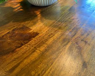 #43 $650.00 Wood table high top 40x40x42 with Norman 4 stools by Interior Icons- Mango wood