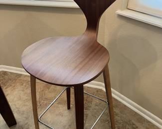 #43 $650.00 Wood table high top 40x40x42 with Norman 4 stools by Interior Icons- Mango wood