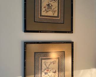 #93 $150.00 Embroidery Chinese silk set of 2 - 20x18