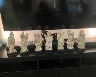 #22 $70.00 Japanese the Seven lucky Gods figures 9"T