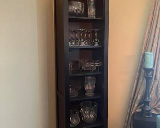 #38 $100.00 for both or 50.00each Open shelves bookcase Black (2) 78H