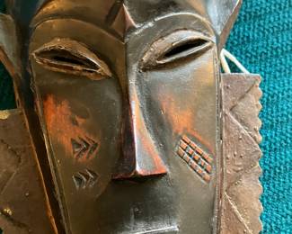 #72 $140.00 African Guro wood mask tribal Ivory Coast 28x7