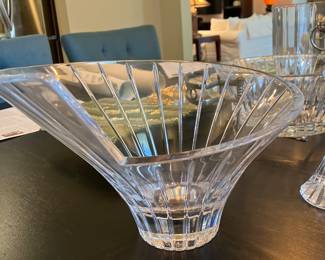 #131 - Mikasa Park Lane pattern - 189 pieces - BUY ALL for $1,500 -Hock wine (8), Red Wine (16), White wine (22), Ice water (19), Old fashion (16), Tumblers (7), Martini glasses (8), Digestive (8), Beer steins (8), Irish Coffee mugs (8), Champagne flutes (16), Sherbet Champagne (8), Bud vases (8), Coffee cups with handles (8), Candy dishes (4), Gravy bowl (2), Gravy bowl (2),Compote (8), Water pitcher, Candlesticks 2 tall / 4 smalls, Round veggie/slalad/fruit bowls (2), Trifle bowl (1), Champagne bucket (1) ice bucket (1), Decorative sea shell bowl (1)