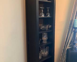 #38 $100.00 for both or 50.00each Open shelves bookcase Black (2) 78H