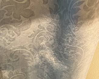 #95 - $80.00 each set - Curtains set 85x48 (4 sets) velvetine grey damask.