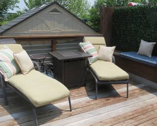 Loungers matching larger table and chairs.