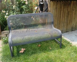 Metal bench.