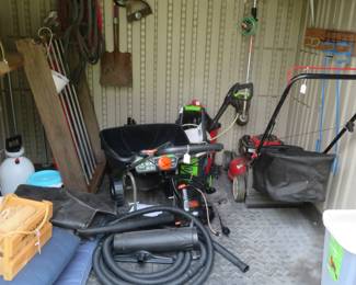 Garden shed items.