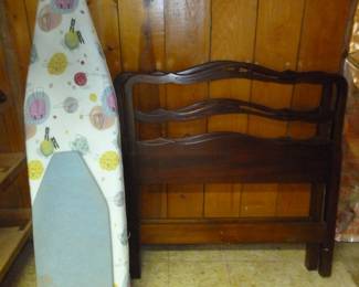 vintage bed, ironing board