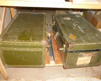 2 vintage military trunks