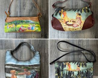 Icon Los Angeles Hawaiian print leather purses