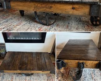 Nutting vintage rail cart coffee table