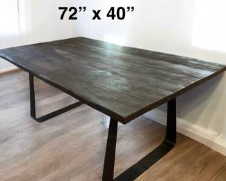 Nice wood plank table with metal frame legs