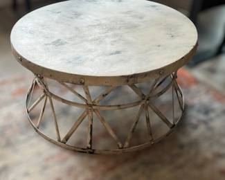 Round metal coffee table